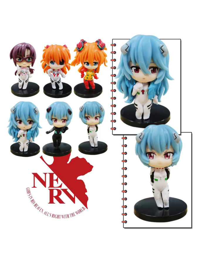 Bandai Evangelion Anime Asuka Ayanami Rei, Modellfiguren, 6-teiliges Set - Bild 4