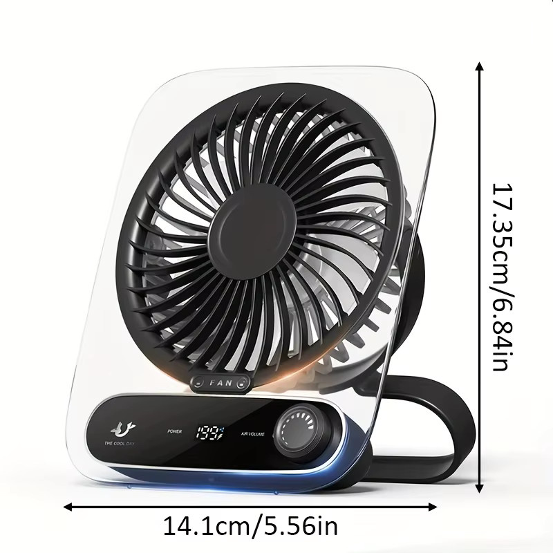 HAOYUNMA Mini Hochgeschwindigkeits-Lüfter, tragbarer multifunktionaler Ventilator für Schreibtisch, Hand oder Wandmontage, Schwarz - Bild 3