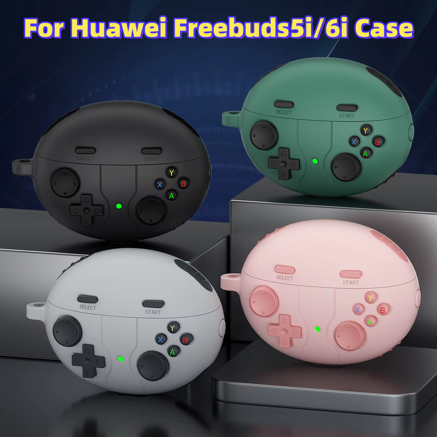 Schutzhülle im Spielkonsolen-Design für Huawei Freebuds 5i und 6i aus Flüssigsilikon in Grau - Bild 2
