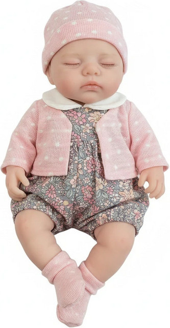 NPK Irys Frühchen Reborn Baby-Puppe, 12-Zoll, Silikon, Weiß, Rosa / Pink - Bild 1