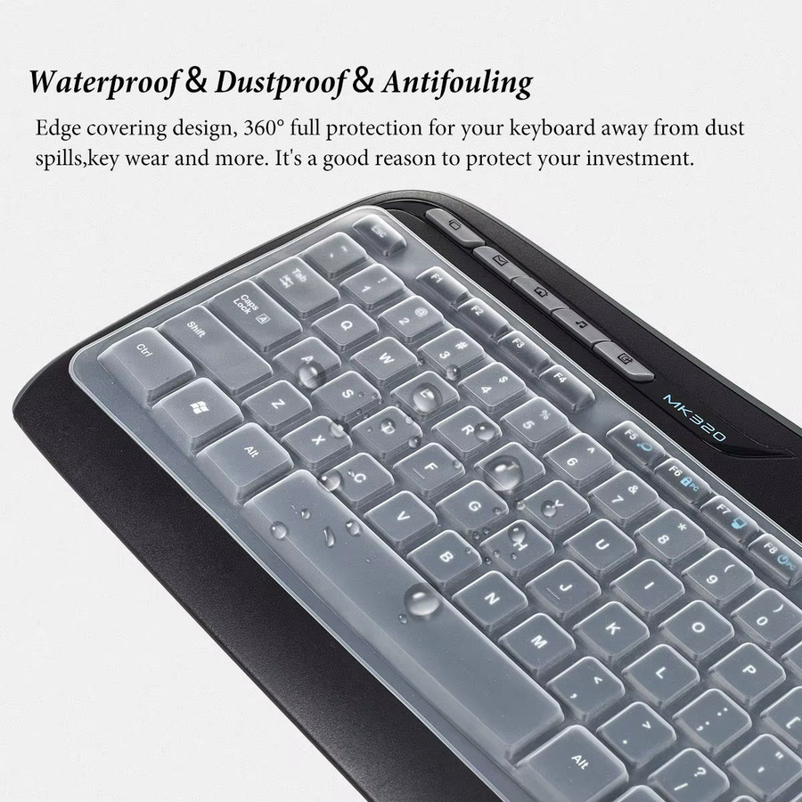 Transparente Silikon-Tastaturabdeckung für Logitech MK320 MK330 K330 MK335 als Tastaturschutzfolie - Bild 3