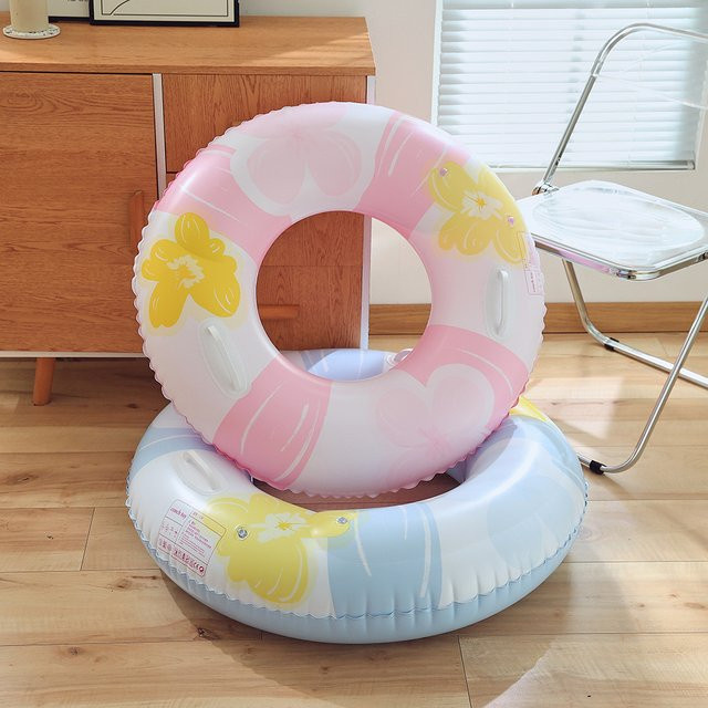 CatXaa Blumen-Schwimmring, aufblasbarer Achsel-Schwimmreifen, Blau - Bild 1