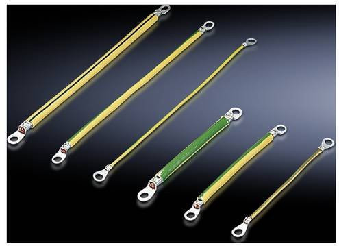Rittal Erdungsbänder M8-M8, Querschnitt 16mm², Länge 600mm, Farbe: Silber, 5 Stück - Bild 1