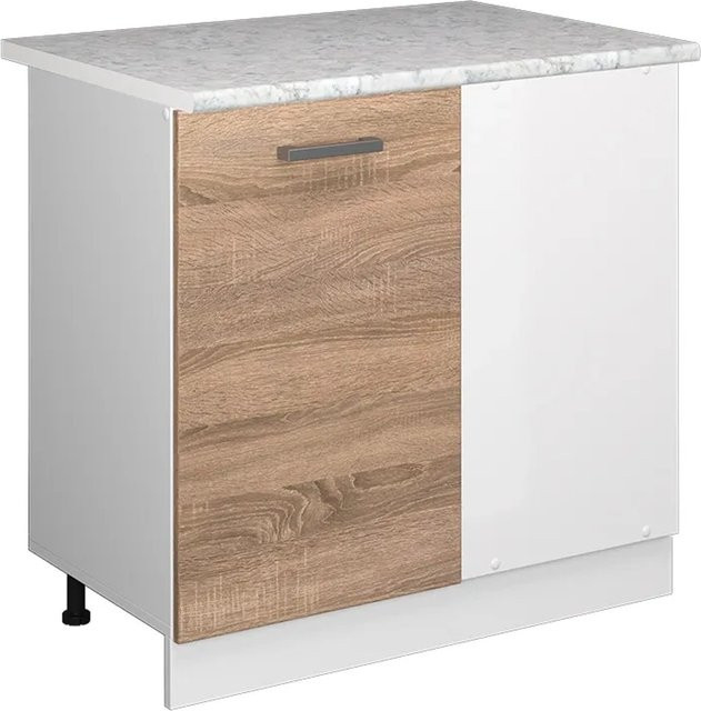 Vicco R-Line Eckunterschrank für die Küche in Sonoma und Weiß, B/T/H: 86 x 60 x 81,6 cm - Bild 1
