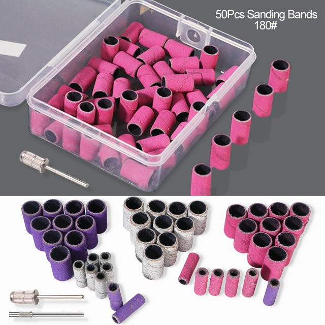MOSKANY Schleifbänder-Set mit Nagelbohrer, 50 Stück, Unisex - Bild 1