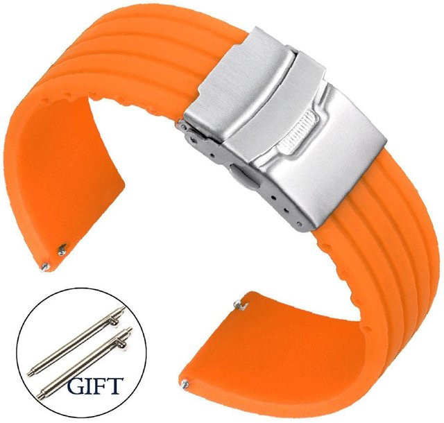 BY-house Uhrenarmband Silikon, Weiß, Herren, 20mm 22mm - Bild 1