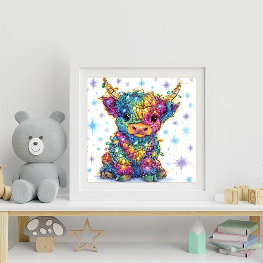 Evershine DIY Diamant-Stickerei Tierbild Kuh, Strass-Malerei, Mehrfarbig - Bild 2