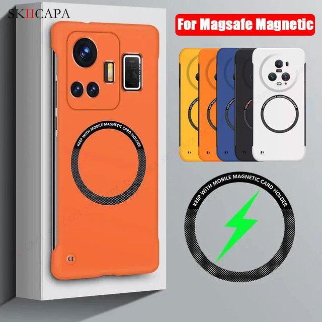 MagSafe Magnetische rahmenlose Hülle für OPPO Find X6 Pro X5 X3 Reno 10 9 8 Pro Plus A1 A2 Pro K10 in Schwarz - Bild 1