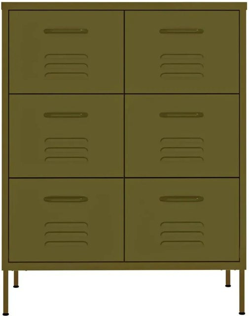 vidaXL Schubladenschrank aus Stahl in Olivgrün, B/T/H: 80 x 35 x 101,5 cm - Bild 1