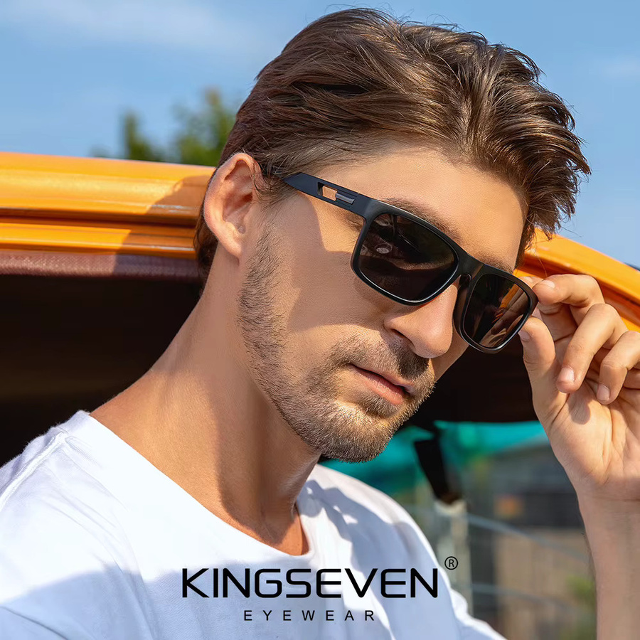 KINGSEVEN Sonnenbrille, Unisex, Vollrand, Schwarz, Kunststoff, polarisiert - Bild 2