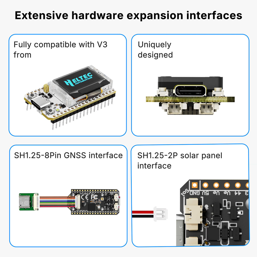 Heltec LoRa32 V4 ESP32-S3 Entwicklungsboard mit SX1262 LoRaWAN, 0,96 Zoll OLED, WiFi und BLE Mesh in Schwarz - Bild 4
