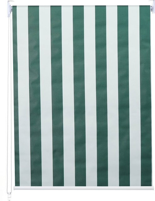 MCW Rollo D52 Verdunkelungsrollo Seitenzugrollo blickdicht, Farbe: Grün/Weiß, Breite: 70 cm, Höhe: 230 cm - Bild 1