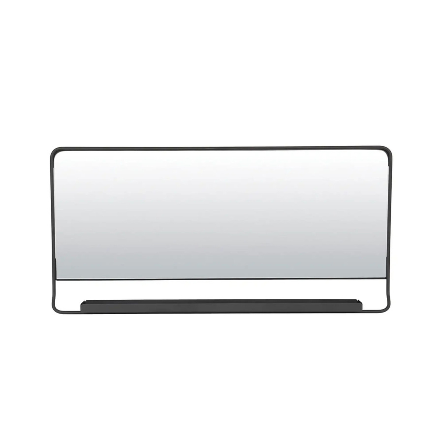 House Doctor Chic Spiegel mit Ablage aus Metall in Schwarz, B/H: 80 x 40 cm - Bild 1