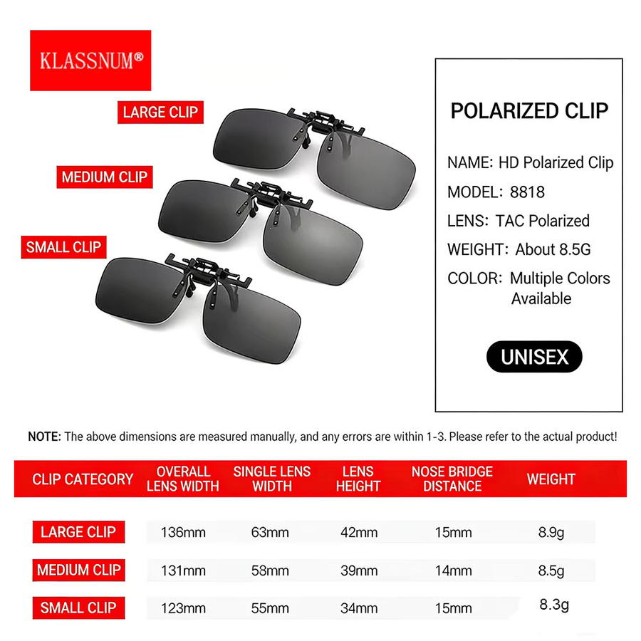 KLASSNUM Clip-On-Sonnenbrille, rectangular, randlos, gelb, Metal, Unisex - Bild 4
