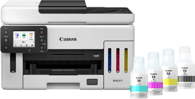 Canon MAXIFY GX6150 Inkjet-Multifunktionsdrucker in Weiß inklusive einem Satz Reservetinte mit Wi-Fi und USB - Bild 1