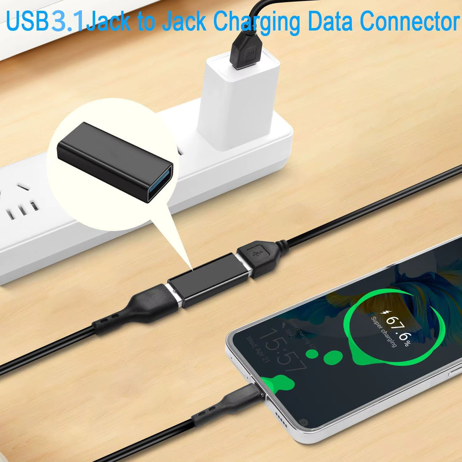 Multifunktionaler USB-A-zu-USB-A-Konverter 3.1 Kabeladapter in Schwarz für Laptops - Bild 4