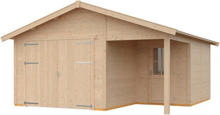 Holzgarage Varberg von Skan Holz in Natur und Beige, B/T: 500 x 525 cm - Bild 3