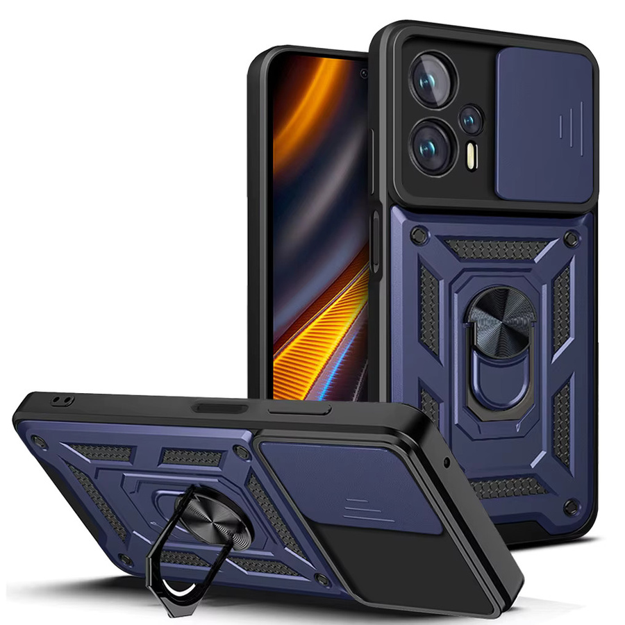Stoßfeste magnetische Ringhülle für Infinix Hot 50 4G 5G 50i Hot50 Pro Plus mit Kameraschutzabdeckung in Schwarz oder Blau - Bild 2