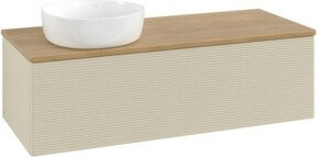 V&B Waschtischunterschrank Antao mit Frontstruktur in Grau und Eiche, B/T/H: 120 x 50 x 50 cm - Bild 1
