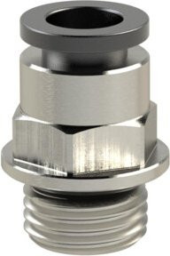 Riegler Gerade Steckverschraubung click-clock aus Messing in Silber, G 1/2 a., für Schlauch-Ø 14 mm - Bild 1