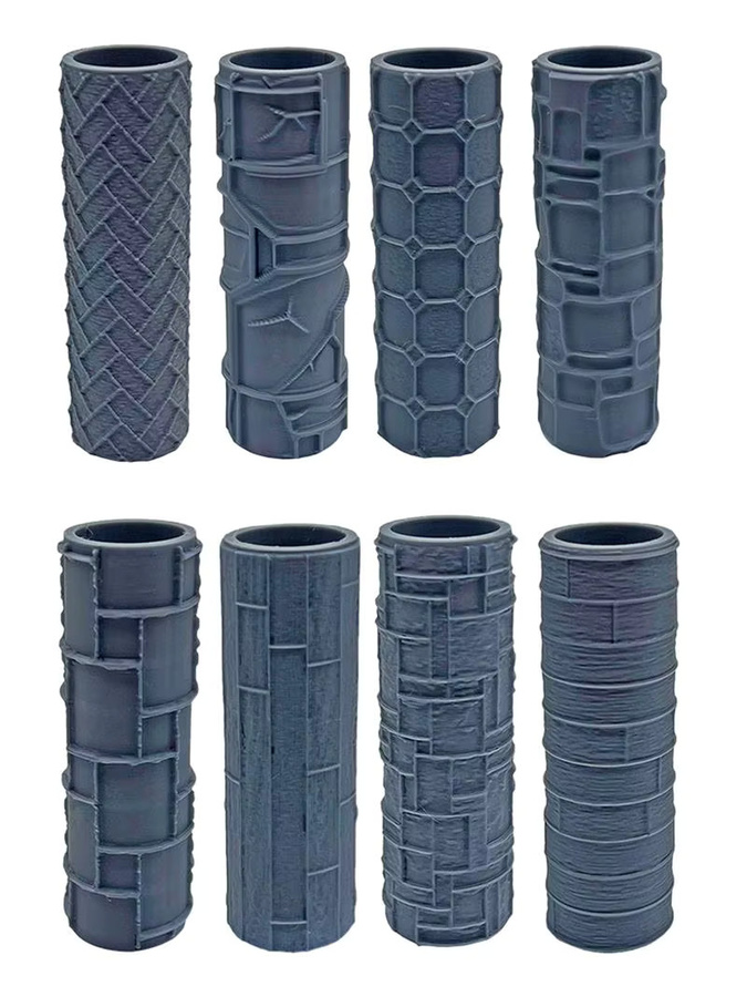 SANMERSEN Texturwalzen für Wargaming, 8-teiliges Set, Grau - Bild 3