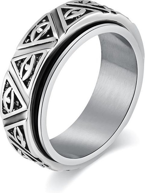 YIRAN Jewelry Drehbarer Ring Edelstahl, Schwarz, Herren - Bild 1