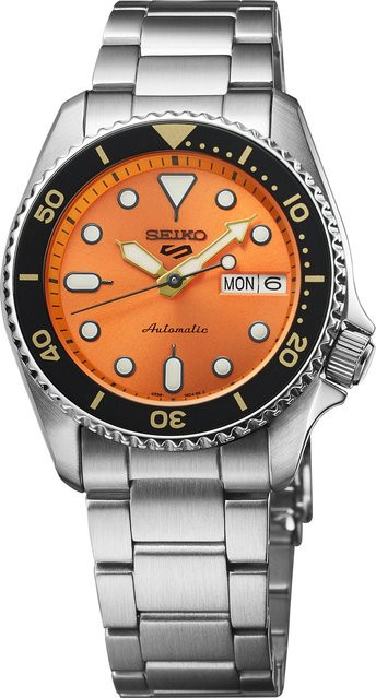 Seiko Armbanduhr Automatik, Edelstahl, Orange, 38 mm, Herren - Bild 1