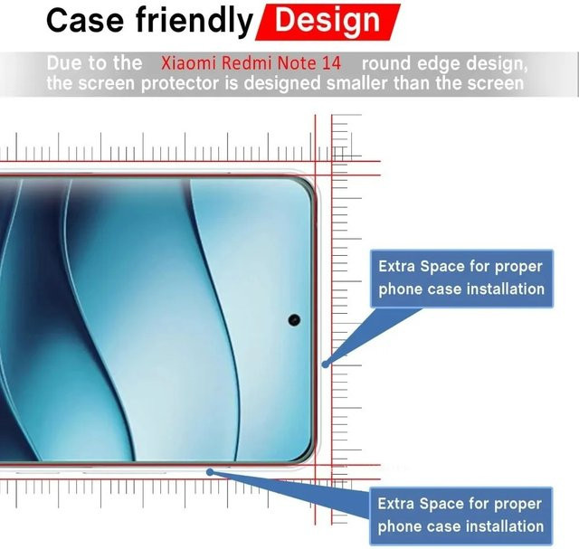 2 Stück Displayschutzfolie aus gehärtetem Glas für Xiaomi Redmi Note 15 14 13 Serie, transparent, 9H HD klar und kratzfest - Bild 1