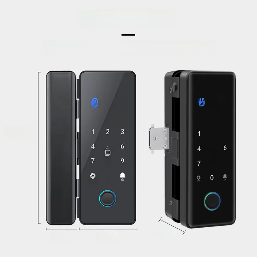 LUCKING DOOR Smartes digitales Schiebe-Glas-Türschloss in Schwarz mit Biometrischem Fingerprint, Passwort, RFID Karte und TTLOCK App Steuerung inklusive G2 - Bild 6
