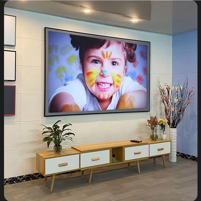 Everycom Projektor-Leinwand aus Stoff, reflektierend, Grau, für 100 und 120 Zoll, tragbar für alle Projektoren - Bild 3