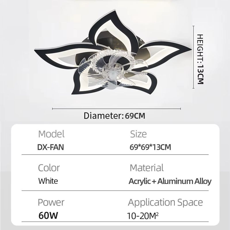 IRALAN Moderner Deckenventilator mit LED-Licht in Weiß, 3-farbig dimmbar mit Fernbedienung für Wohnzimmer und Schlafzimmer - Bild 6