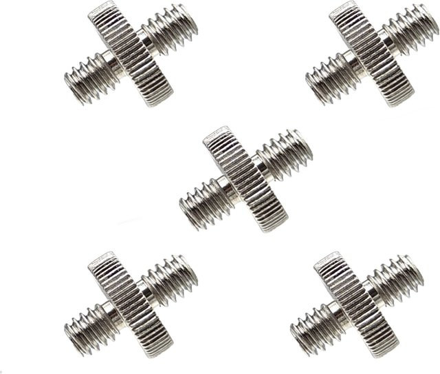 VeFly Doppel-Stecker-Adapter aus Metall in Silber mit 1/4 Zoll Stecker auf 1/4 Zoll Außengewinde für Stativständer und Action-Kamera-Zubehör - Bild 1