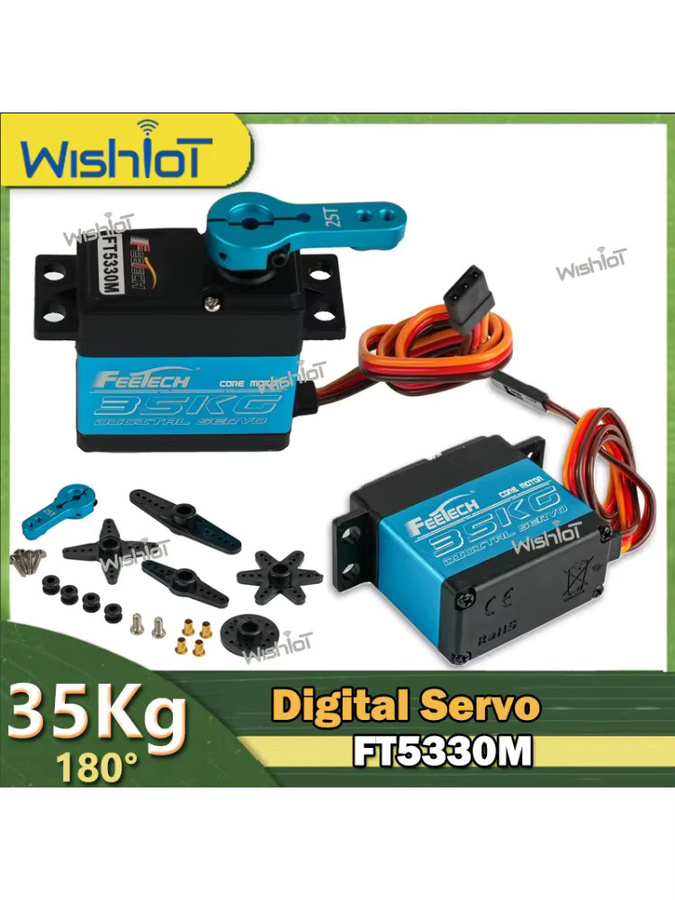 wishiot Digitaler Servomotor, Metallgetriebe, 180 Grad, hohes Drehmoment, Spielzeugteile - Bild 4