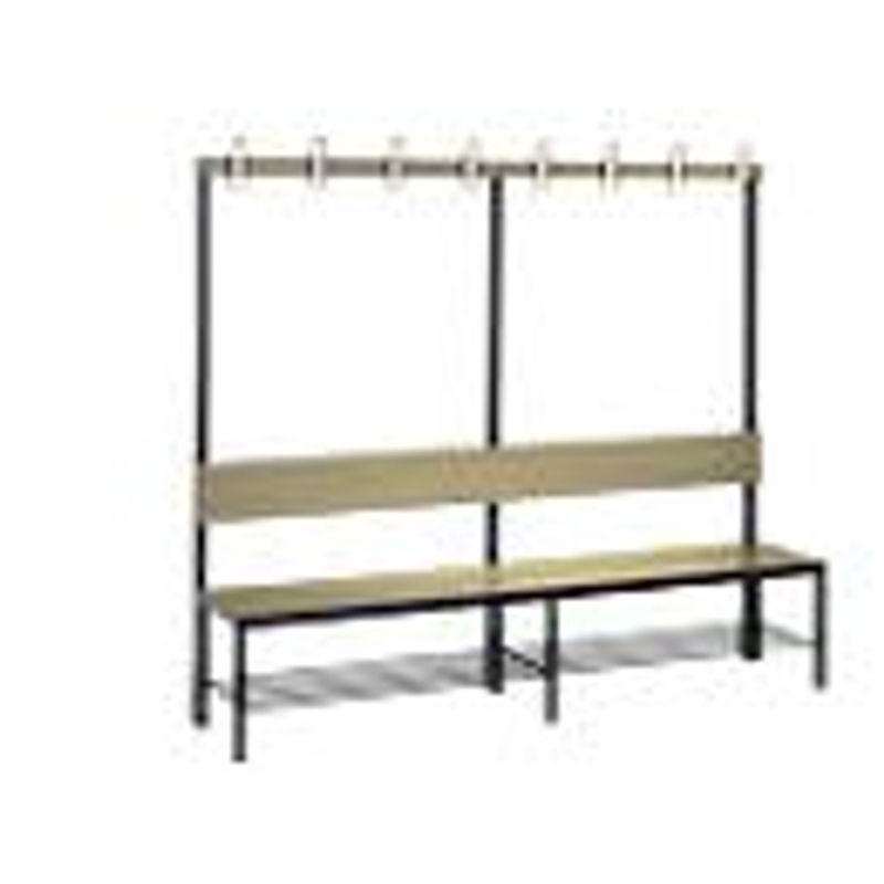 C+P Garderobenbank Basic Plus mit Rückenlehne und Schuhrost, Dekor Eiche Sereno, Gestell Schwarzgrau, H x B x T: 165,0 x 196,0 x 40,7 cm - Bild 2