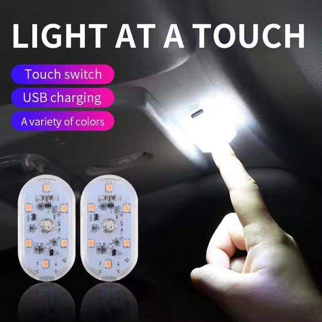 Drahtlose LED Auto Innenbeleuchtung mit Touch-Funktion und USB-Ladefunktion in Weiß - Bild 1