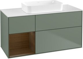 V&B Waschtischunterschrank Finion Wandbeleuchtung in Walnuss mit lackierter Oberfläche B: 120 cm, T: 60 cm - Bild 1