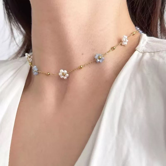 Rinhoo Schmuck-Set, Armband und Halskette, Perle, Gold, Damen - Bild 1