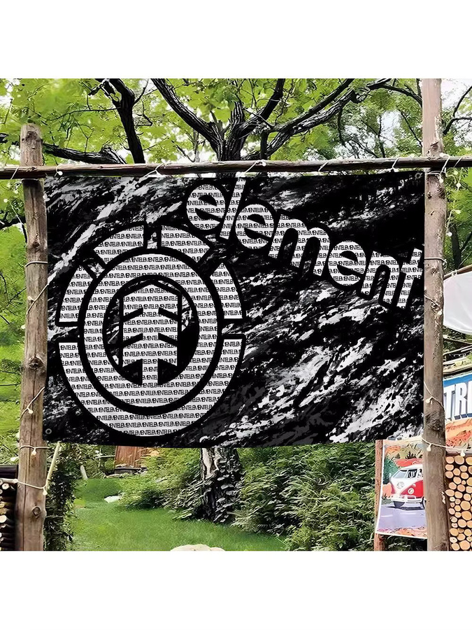 E-Element Skateboard Logo Banner Schwarz als dekorative Textil-Flagge für Outdoor-Partys - Bild 7