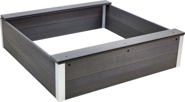 Sandkasten aus WPC in Grau B/T/H: 110 x 110 x 32 cm - Bild 1