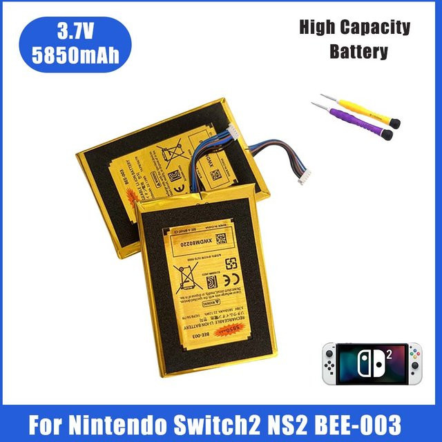 BEE-003 Akku für Nintendo Switch 2 NS2 mit 5850 mAh Kapazität inklusive Tool Kit in Gold - Bild 1