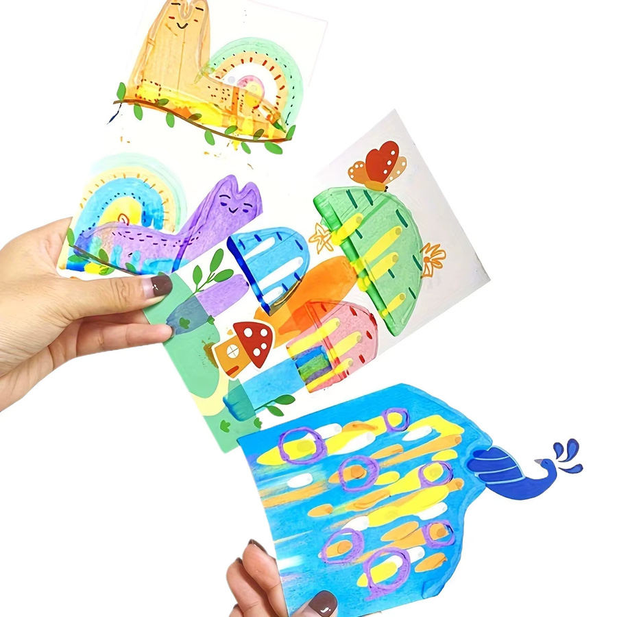 Handgefertigtes Regenbogen-Kratznotizbuch mit Lesezeichen in Multicolour und Weiß - Bild 2