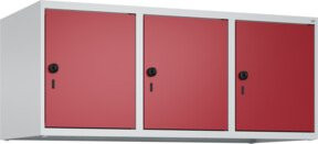 C+P Aufsatzschrank 7035/3003 mit 3 Abteilen und Sicherheits-Drehriegel, Lichtgrau/Rubinrot, B/T/H: 120 x 50 x 50 cm - Bild 1