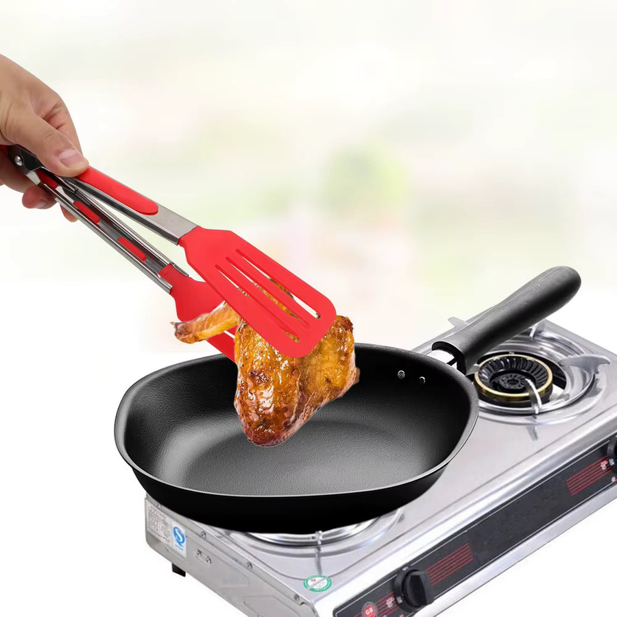 NICEYARD Grillzange aus Edelstahl mit Silikonbeschichtung in Rot für BBQ, Pizza und Steak - Bild 2