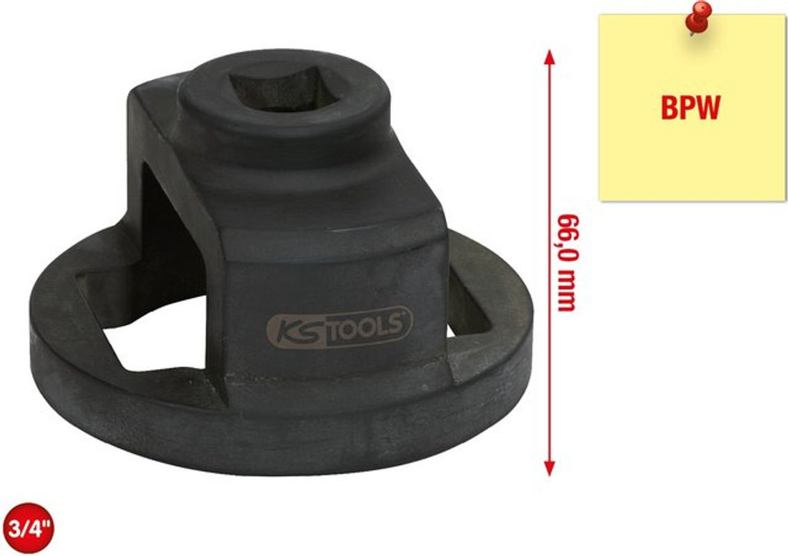KS Tools Achsmuttern-Schlüssel für BPW, 3/4 Zoll, schwarz, 65 mm - Bild 2