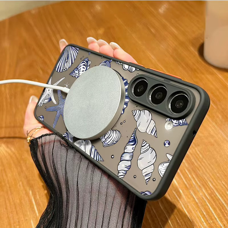 YISHANGOU Magnetische Shark Shell Handyhülle für Samsung Galaxy S25 S24 S23 S22 Ultra und weitere Modelle, Schwarz/Mehrfarbig - Bild 2
