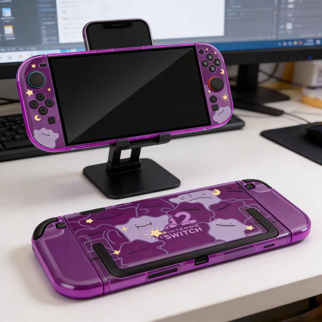 Bandai Split-Schutzhülle mit Ditto-Pikachu-Muster für Nintendo Switch Gaming-Zubehör - Bild 1