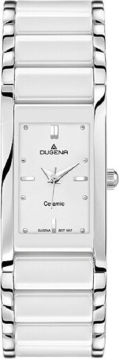 Dugena Armbanduhr, Quarz, Edelstahl, Eckig, Silber, Damen - Bild 1