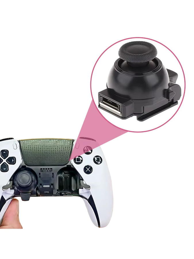 Abay Ersatz-Stick-Modul für PS5 DualSense Edge Wireless Controller, TMR Joystick-Modul mit Anti-Drift Funktion, Schwarz - Bild 1