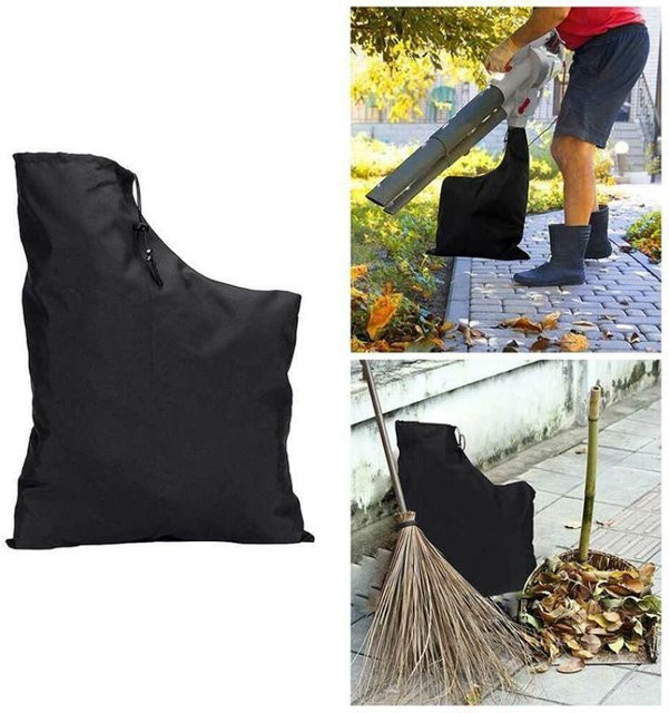 EH-LIFE Sammelbeutel mit Reißverschluss für Laubbläser und Laubschredder, Schwarz - Bild 1