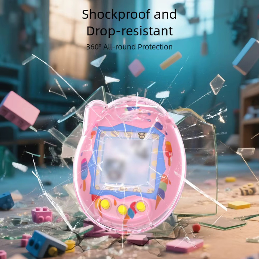 BAJEAL Schutzhülle für Tamagotchi Verbindung in Transparent Pink aus PC, staubdichtes Case für dein Spielzeug - Bild 2